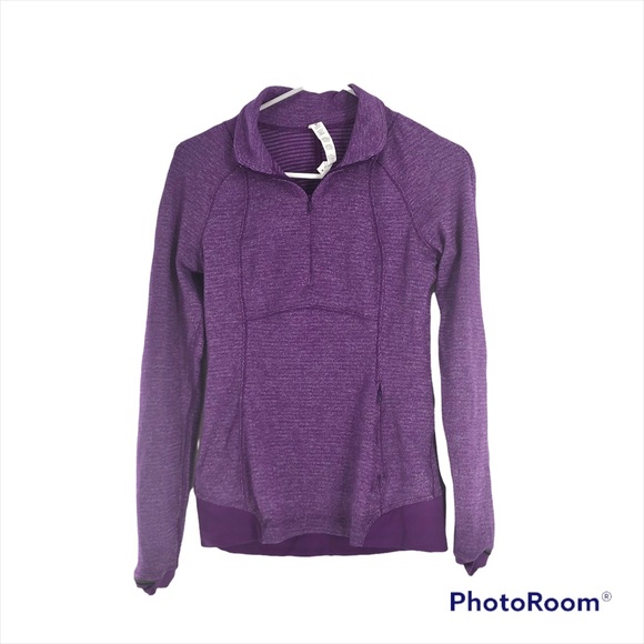 LULULEMON Runderful 1/2 Zip Pullover Cuffins purple  size 4 - Picture 5 of 9